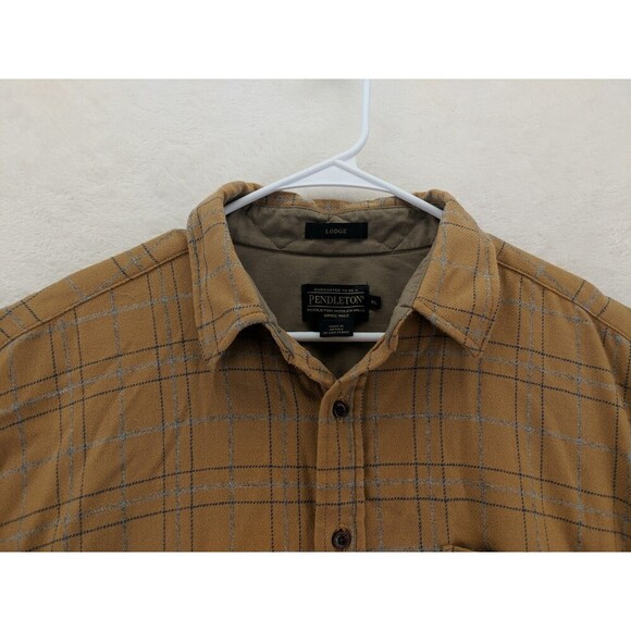 Pendleton "Lodge" 100% Virgin Wool Long Sleeve Button Up Flannel Plaid Mens XL - Picture 6 of 12